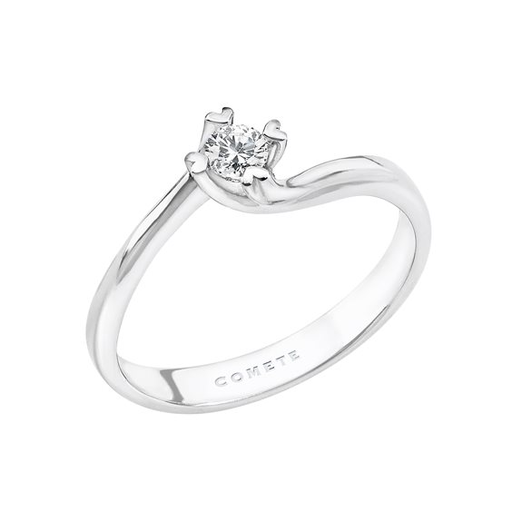 Ring Comete Woman Solitari in White Gold 0.12 Ct ANB1587 - ANB1587